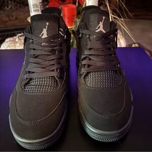 Nike Air Jordan 4 Retro Low - Black with Grey  Jumpman “Black Cat”